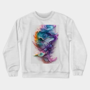 Wavy Rainbow Pastels AI Art Crewneck Sweatshirt